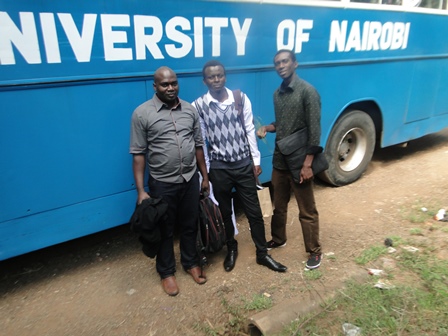 Photo: CEBIB MSc students (L->R); Samuel Mwafulirwa, Dennis Obonyo & Camara Mounirou