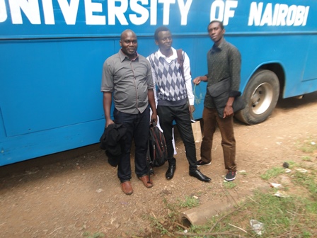 Photo: CEBIB MSc students (L->R); Samuel Mwafulirwa, Dennis Obonyo & Camara Mounirou