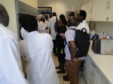Photo: CEBIB postgraduates in R&D lab, ICIPE 